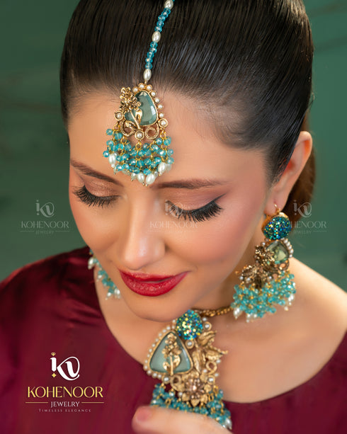 Nauratan Maang Tikka Set